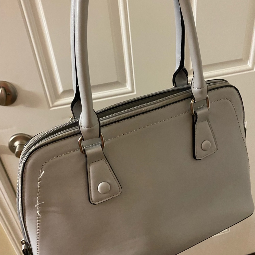 Kate & Alex light blue satchel with interior pocket and zipper closure